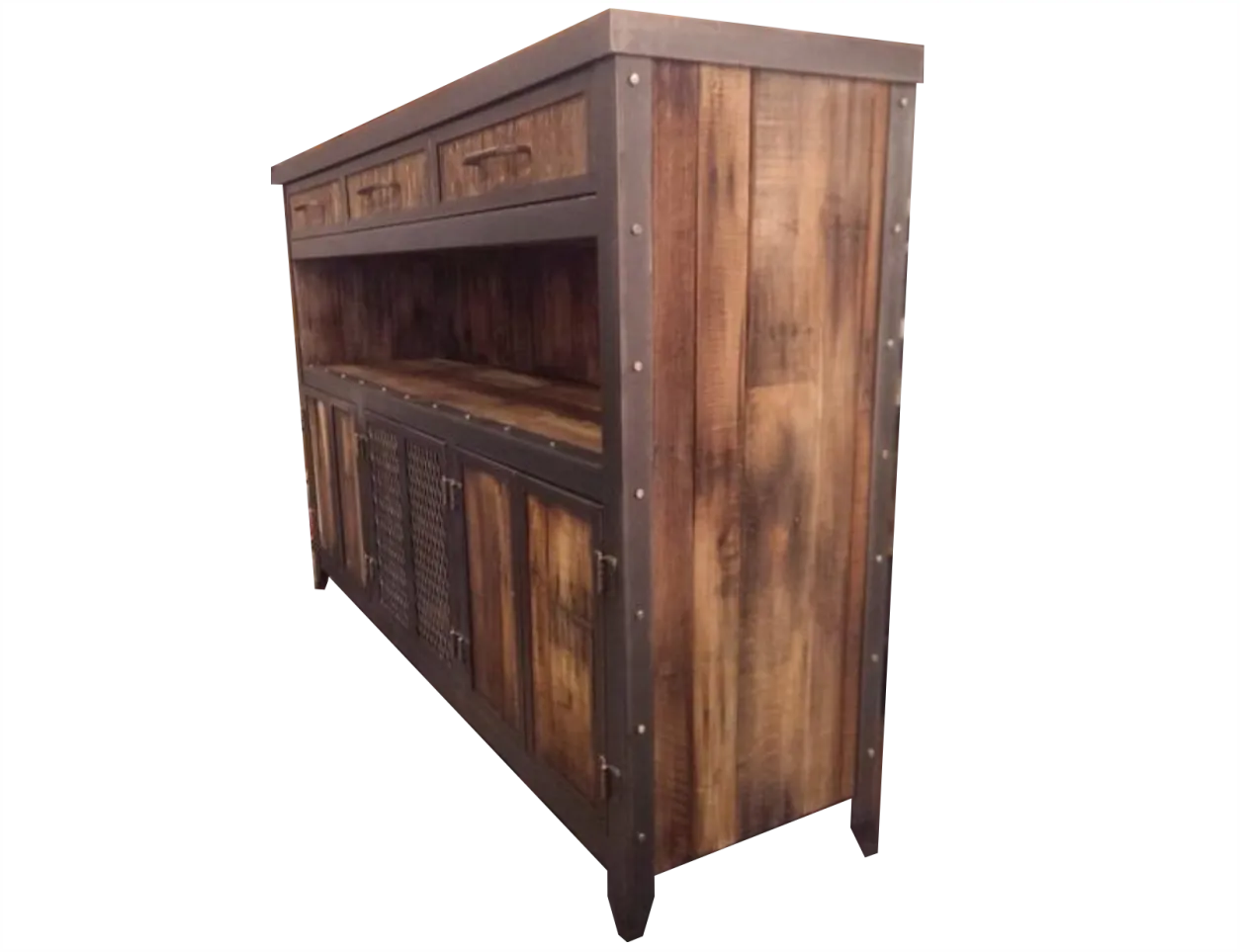 #043 - Rustic Industrial Media Console