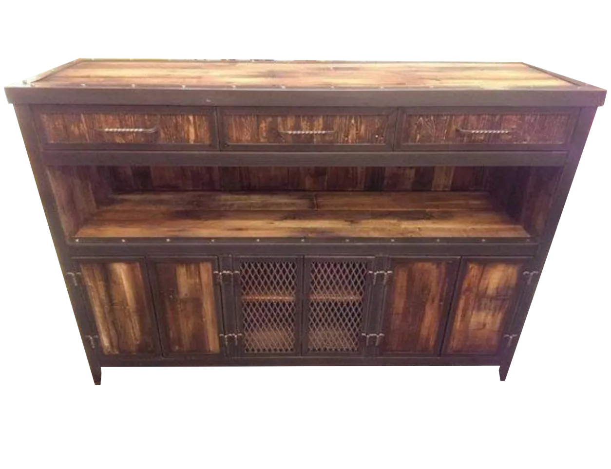 #043 - Rustic Industrial Media Console