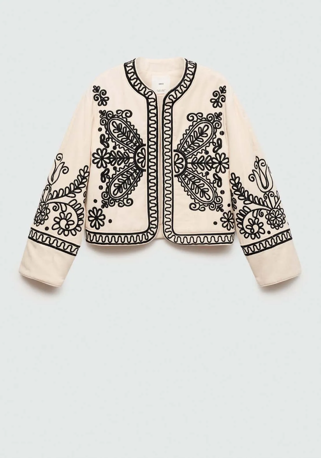 100% cotton embroidered jacket - Light Beige