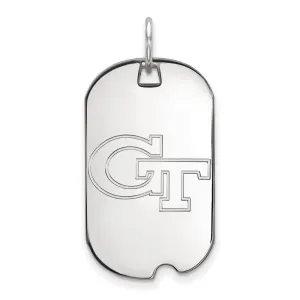 14k White Gold Georgia Institute of Technology Small Dog Tag