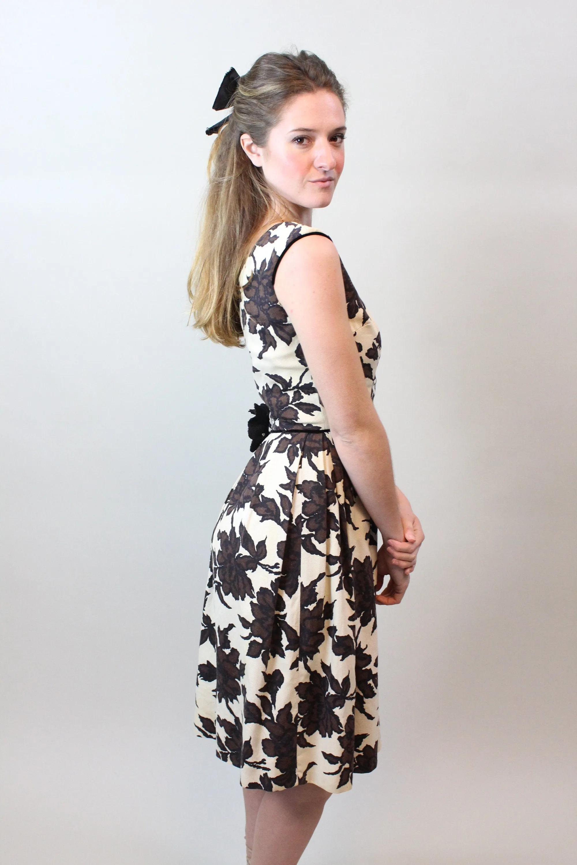 1950s I MAGNIN cotton pique dress xs | new spring summer
