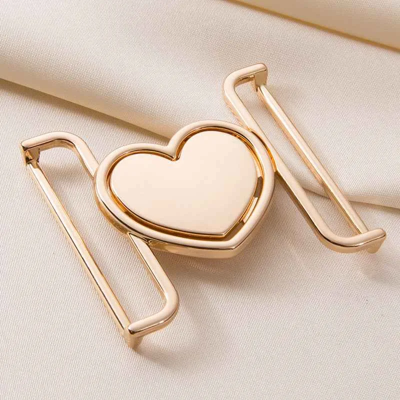 30/40mm Heart-Shaped Belt Buckles - Romantic Metal Clasps 20pcs