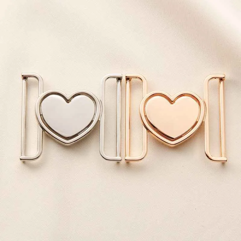30/40mm Heart-Shaped Belt Buckles - Romantic Metal Clasps 20pcs