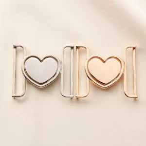 30/40mm Heart-Shaped Belt Buckles - Romantic Metal Clasps 20pcs