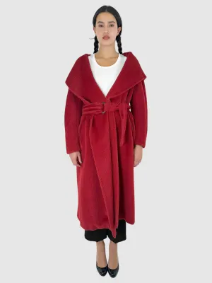 Alpaca and Wool Blend Belted Coat - Size M