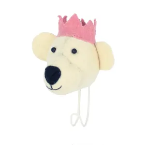 Baby Bear with Pink Crown Coat Hook
