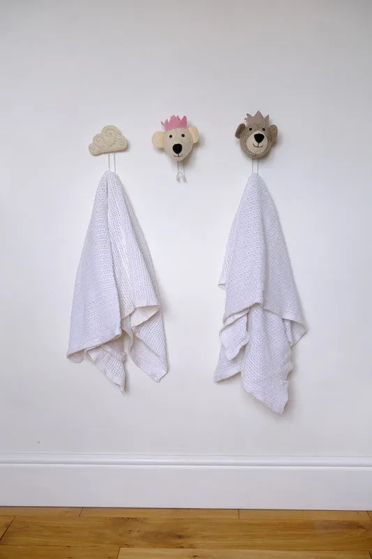 Baby Bear with Pink Crown Coat Hook