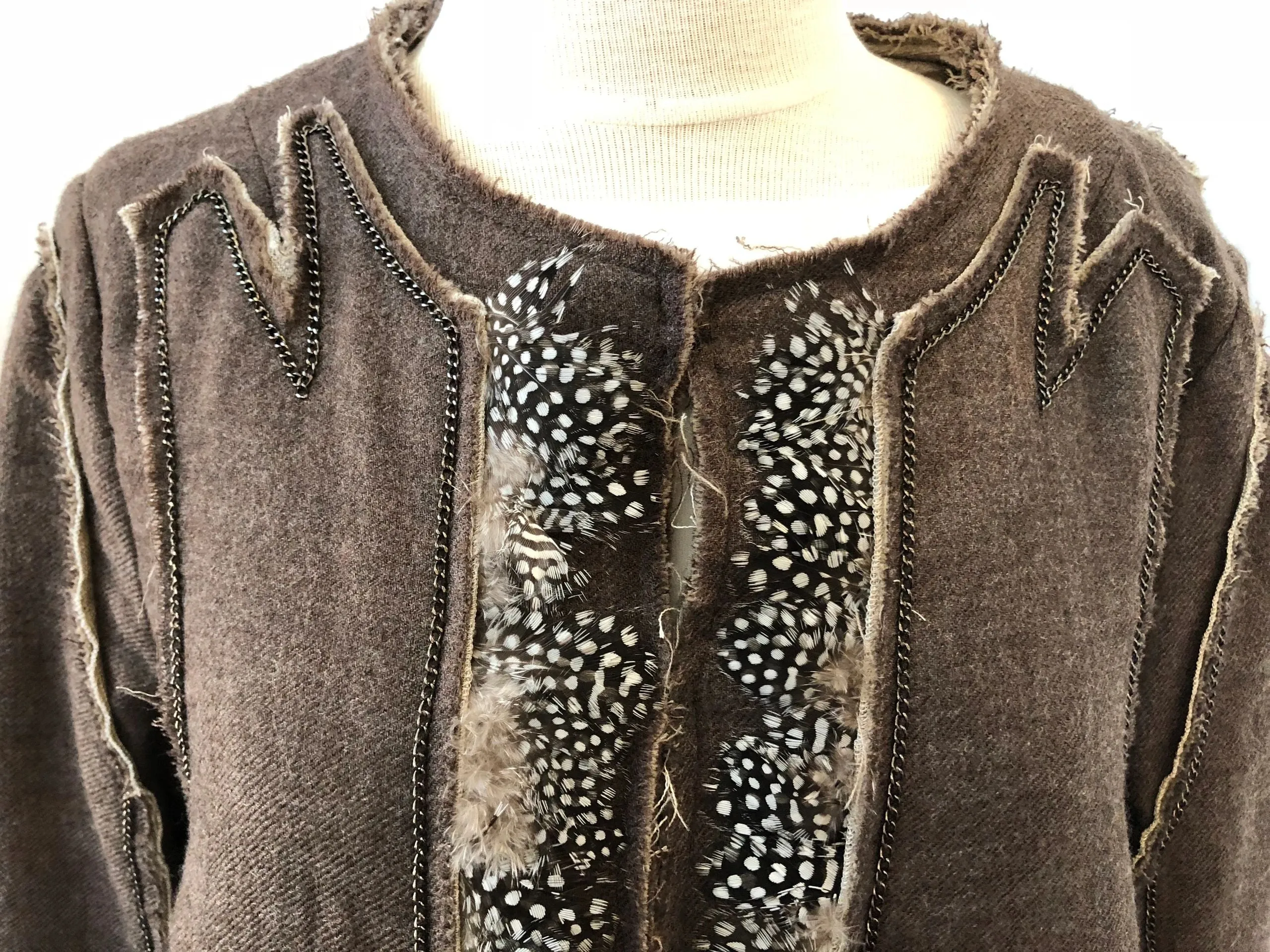BCBG Max Azria Runway Wool And Feather Coat Size M