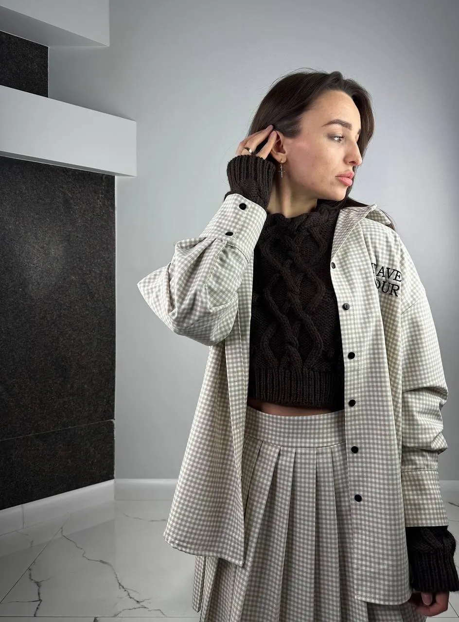 Beigie suits Set Shirt   Skirt