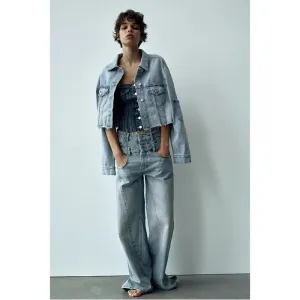 Belt Patchwork Wide Leg Pants