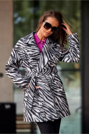 Belted High-Collar Oversized Coat