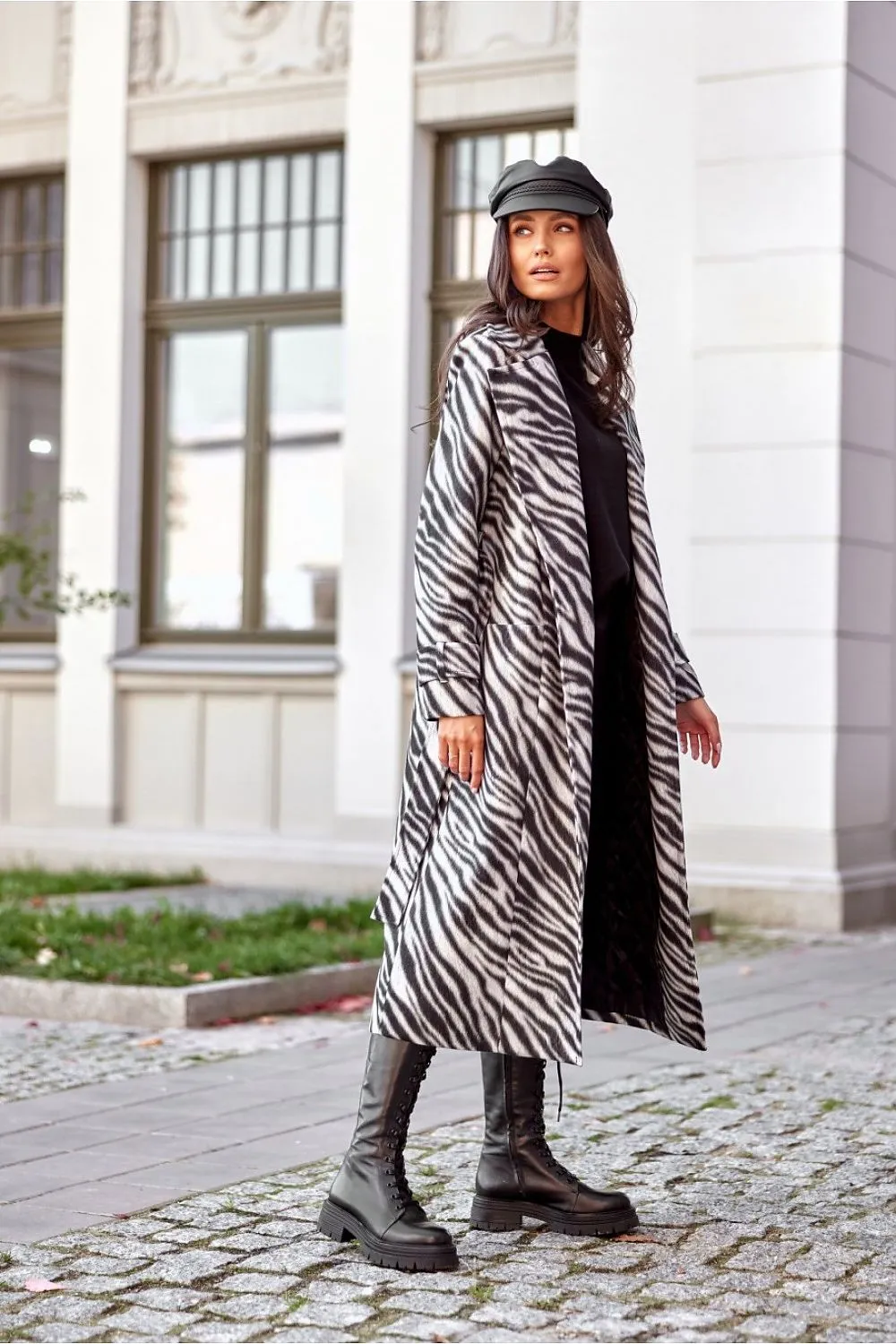 Belted Long-Sleeve Elegance Coat