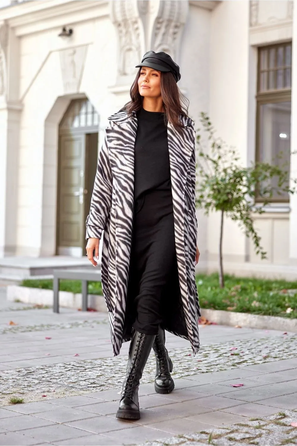 Belted Long-Sleeve Elegance Coat