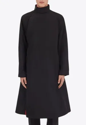Belted Zip-Up Raincoat