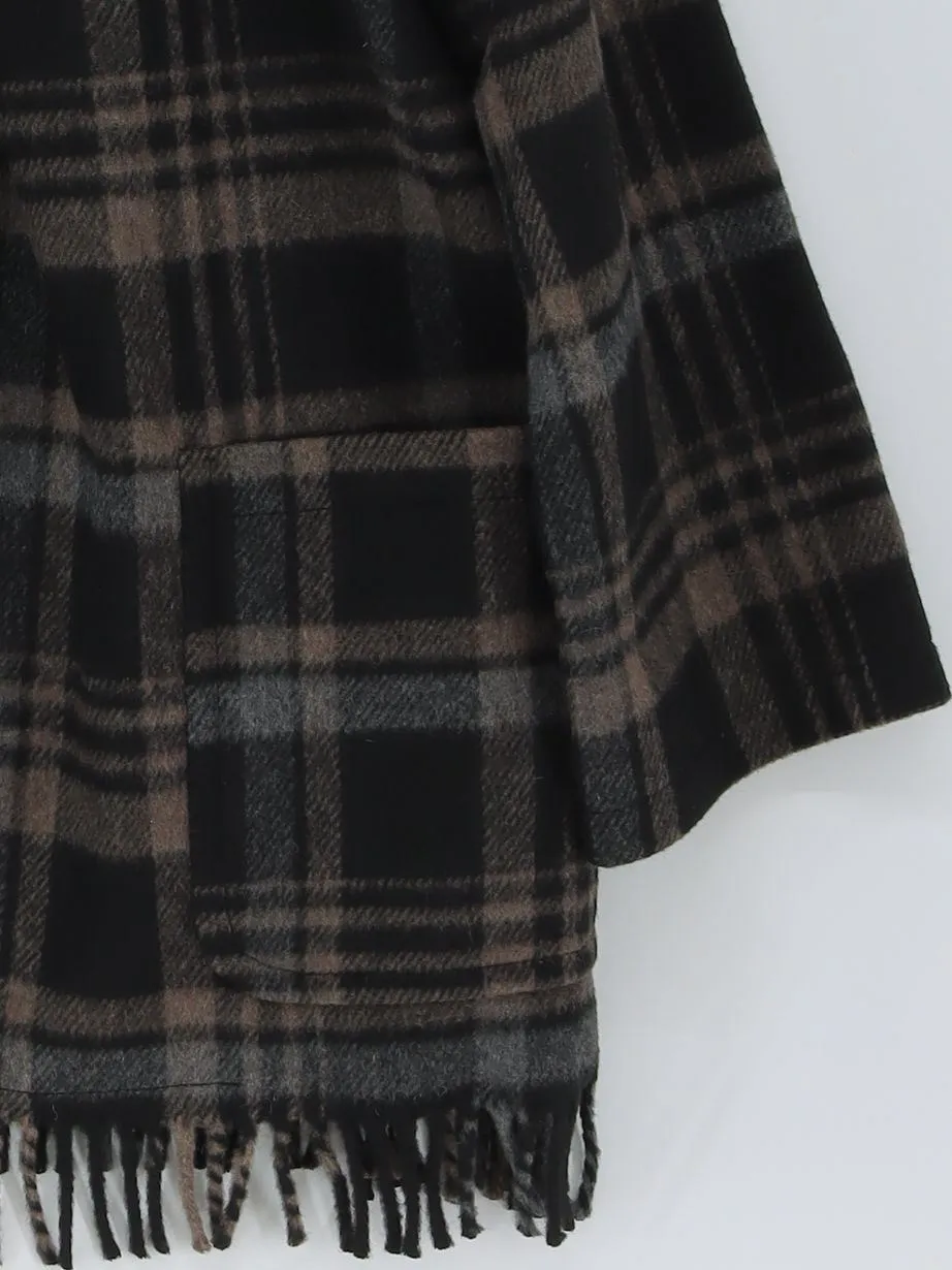 Betty Jackson Women's Jacket UK 10 Black Wool with Acrylic, Other, Polyester