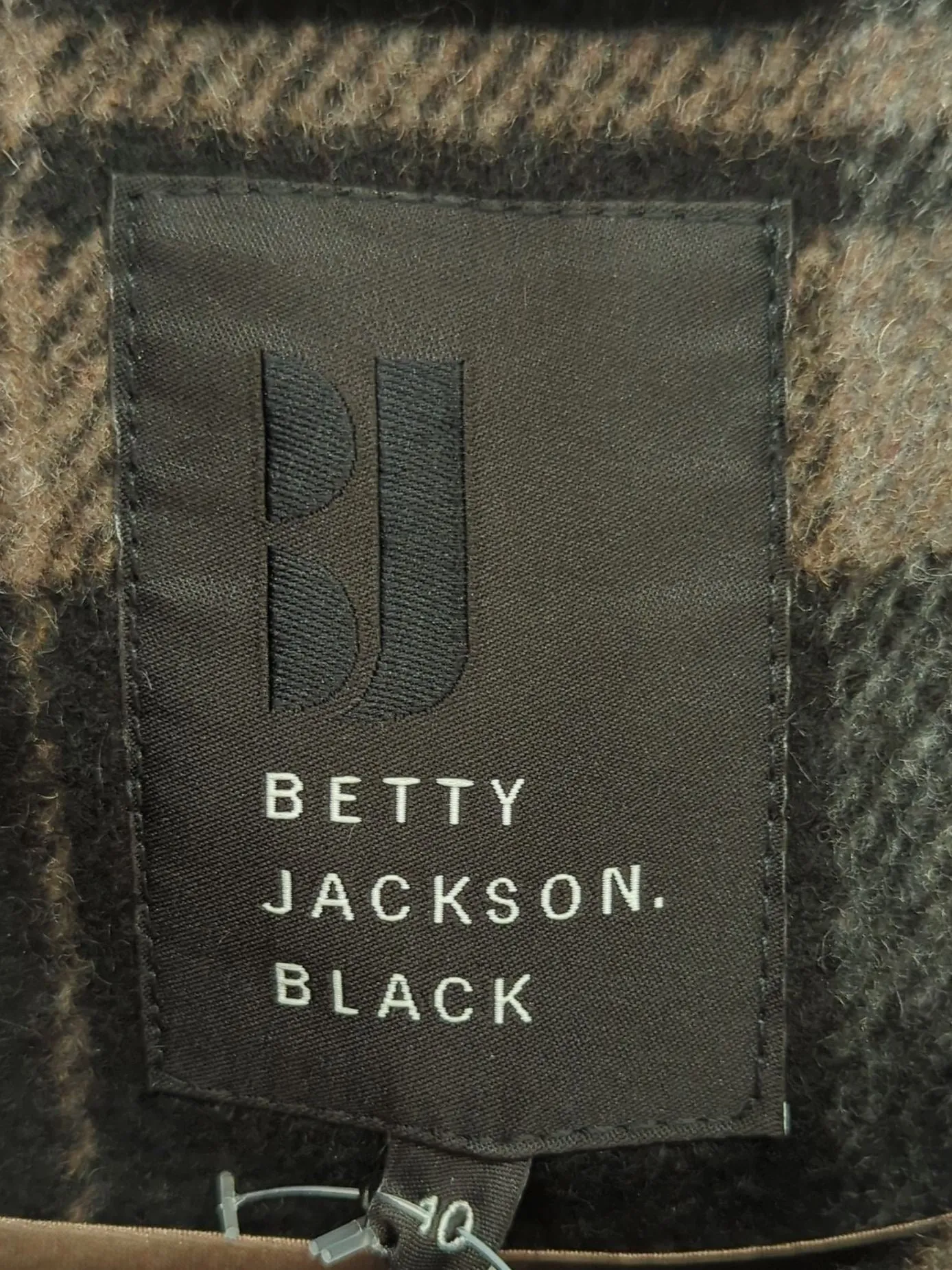 Betty Jackson Women's Jacket UK 10 Black Wool with Acrylic, Other, Polyester