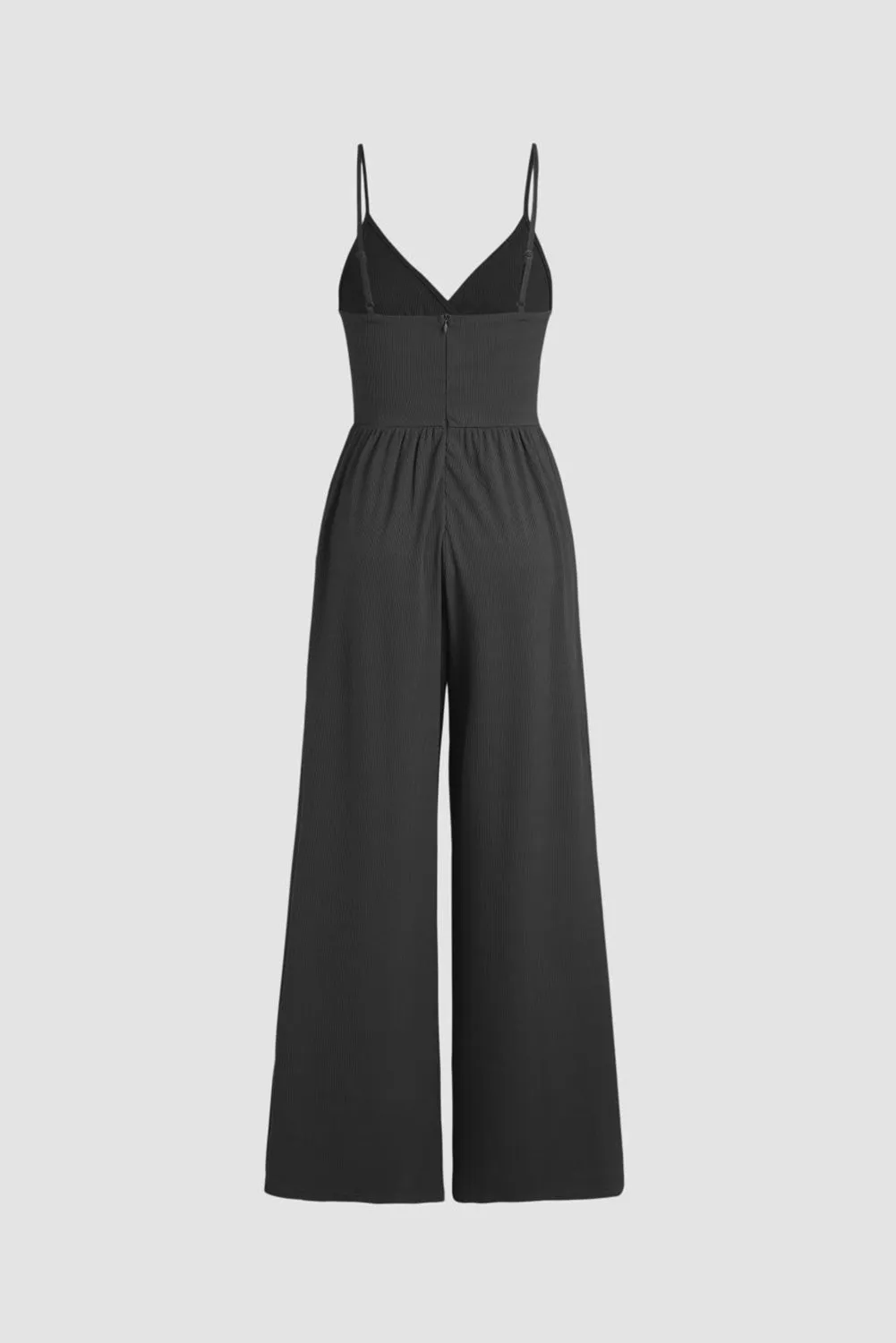 Black Wide Leg High Waist Sexy Wrapped Cami Jumpsuit
