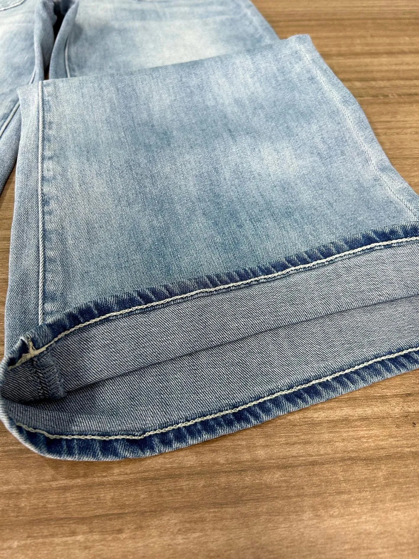 Blue High Rise Stride Wide-Leg Jeans