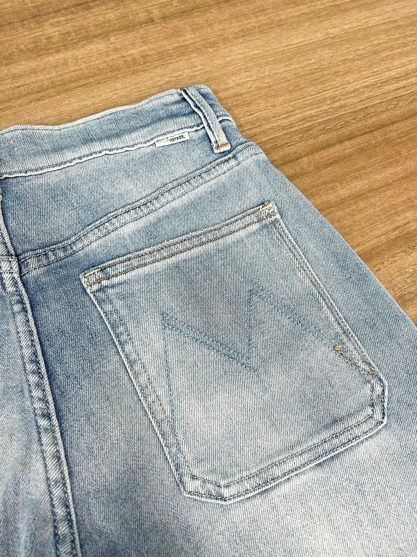 Blue High Rise Stride Wide-Leg Jeans