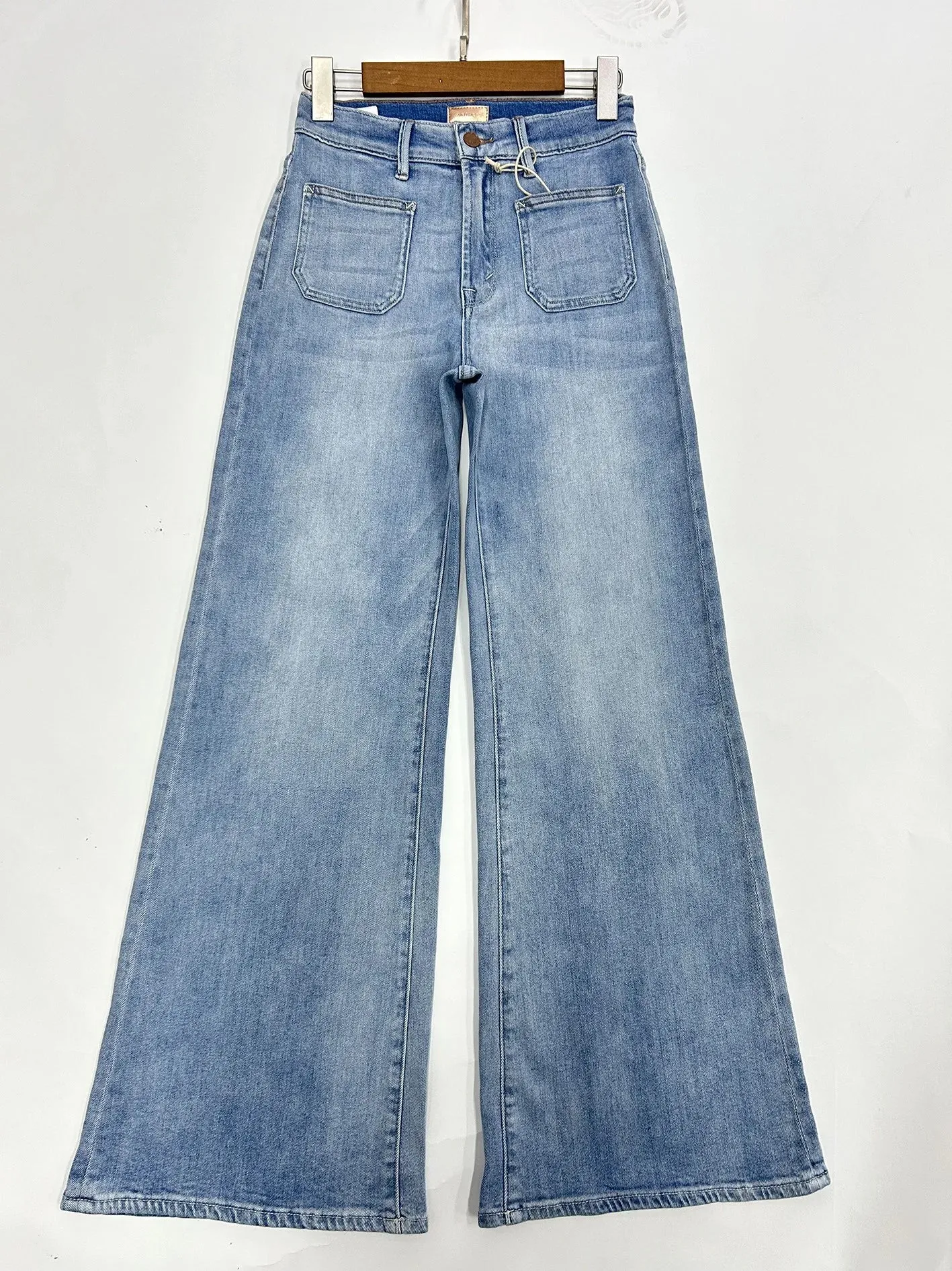 Blue High Rise Stride Wide-Leg Jeans