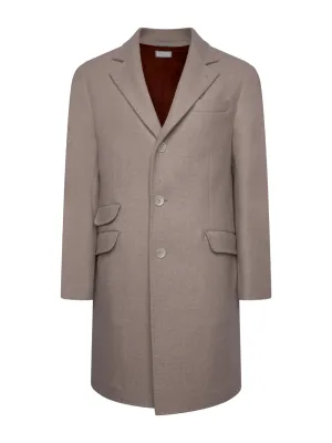 Brunello Cucinelli Wool-Blend Overcoat Beige