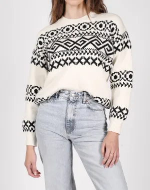 Brunette The Label Fair Isle Knit Sweater Cream