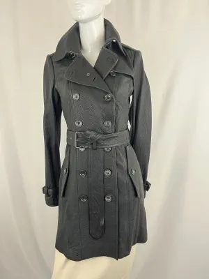 Burberry Leather Belted Coat Size 4