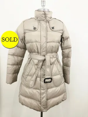 Burberry London Belted Puffer Coat Size S