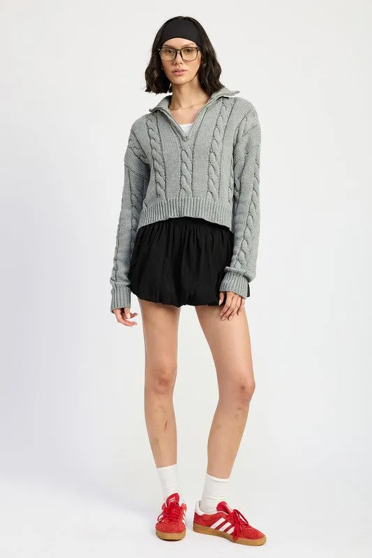 CABLE KNIT SWEATER