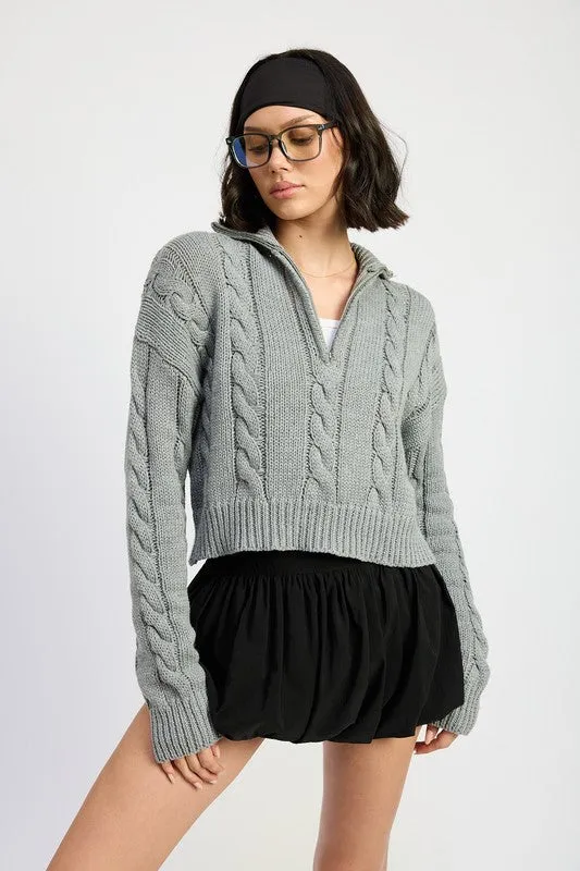 CABLE KNIT SWEATER