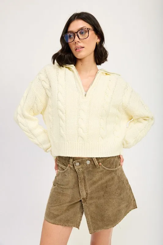 CABLE KNIT SWEATER