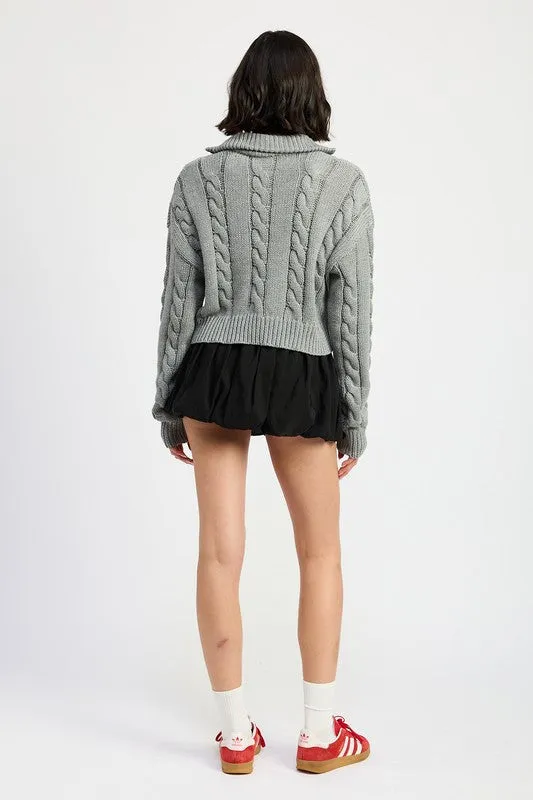 CABLE KNIT SWEATER