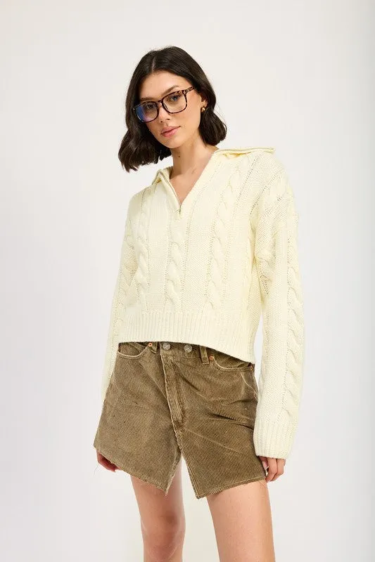 CABLE KNIT SWEATER