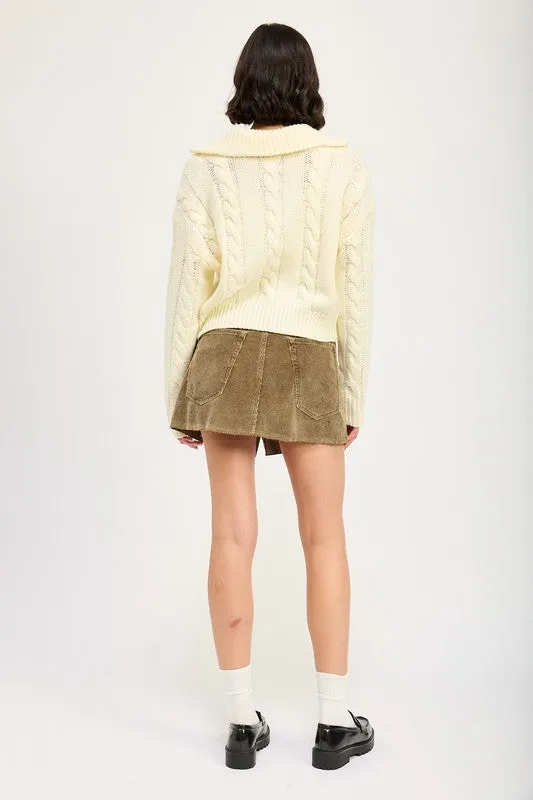 CABLE KNIT SWEATER