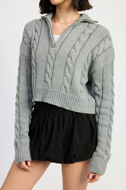 CABLE KNIT SWEATER