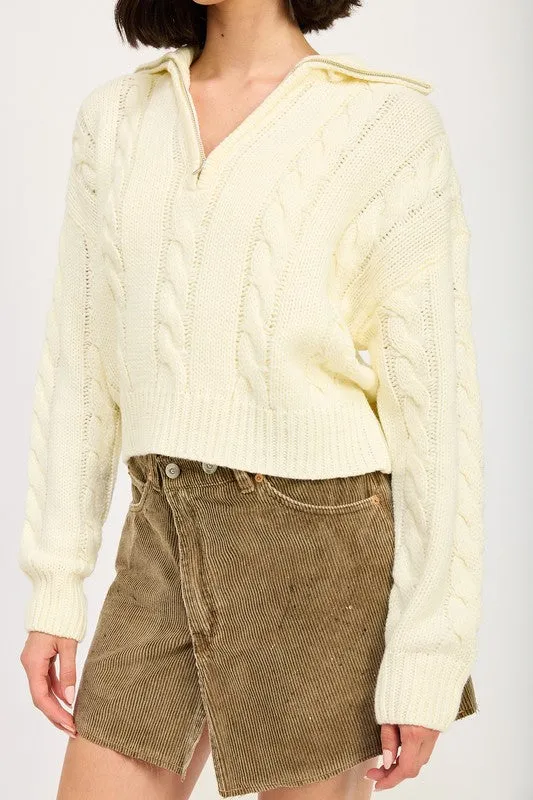 CABLE KNIT SWEATER