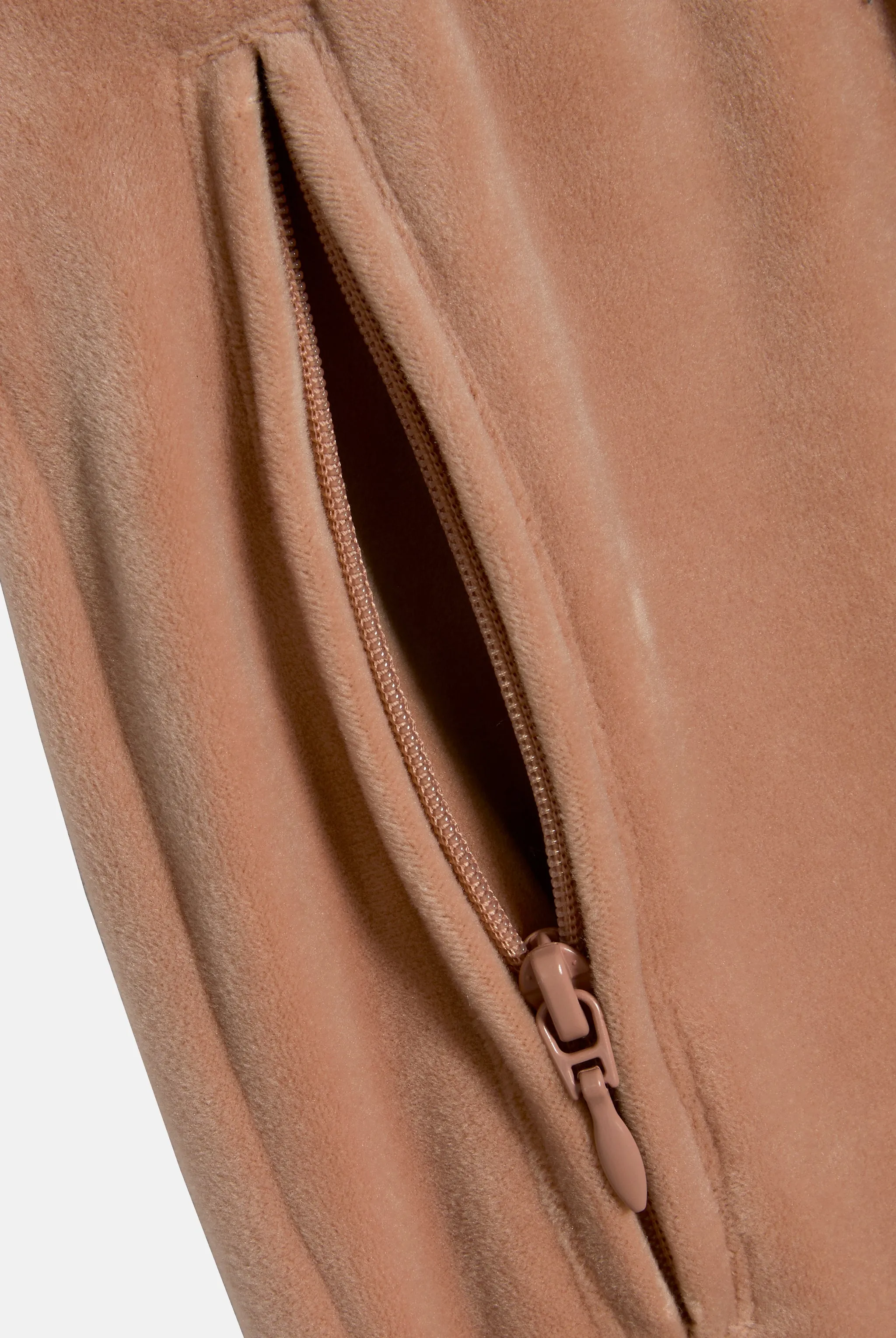 CAFE AU LAIT VELOUR DIAMANTÉ TRACKSUIT BOTTOM