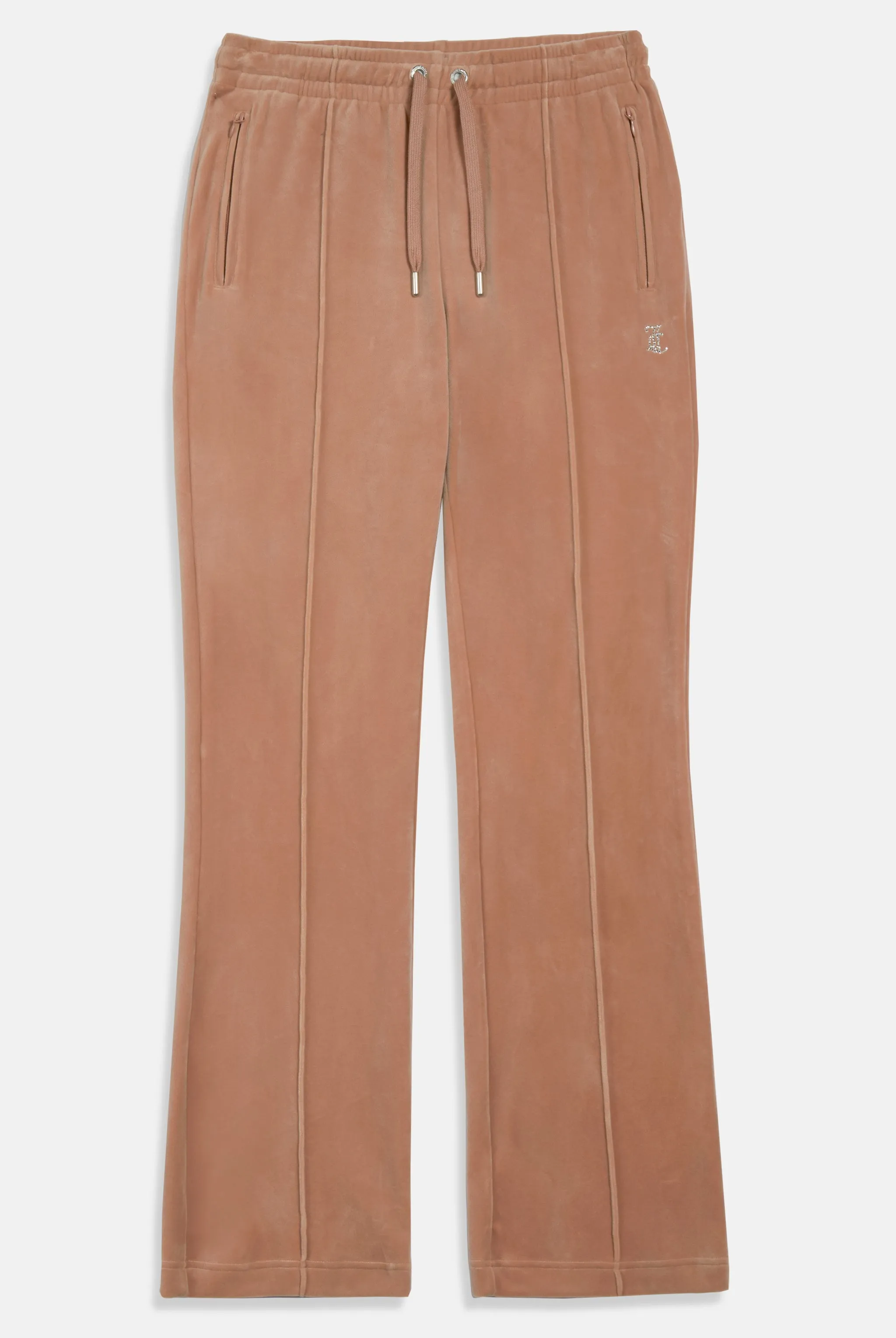 CAFE AU LAIT VELOUR DIAMANTÉ TRACKSUIT BOTTOM
