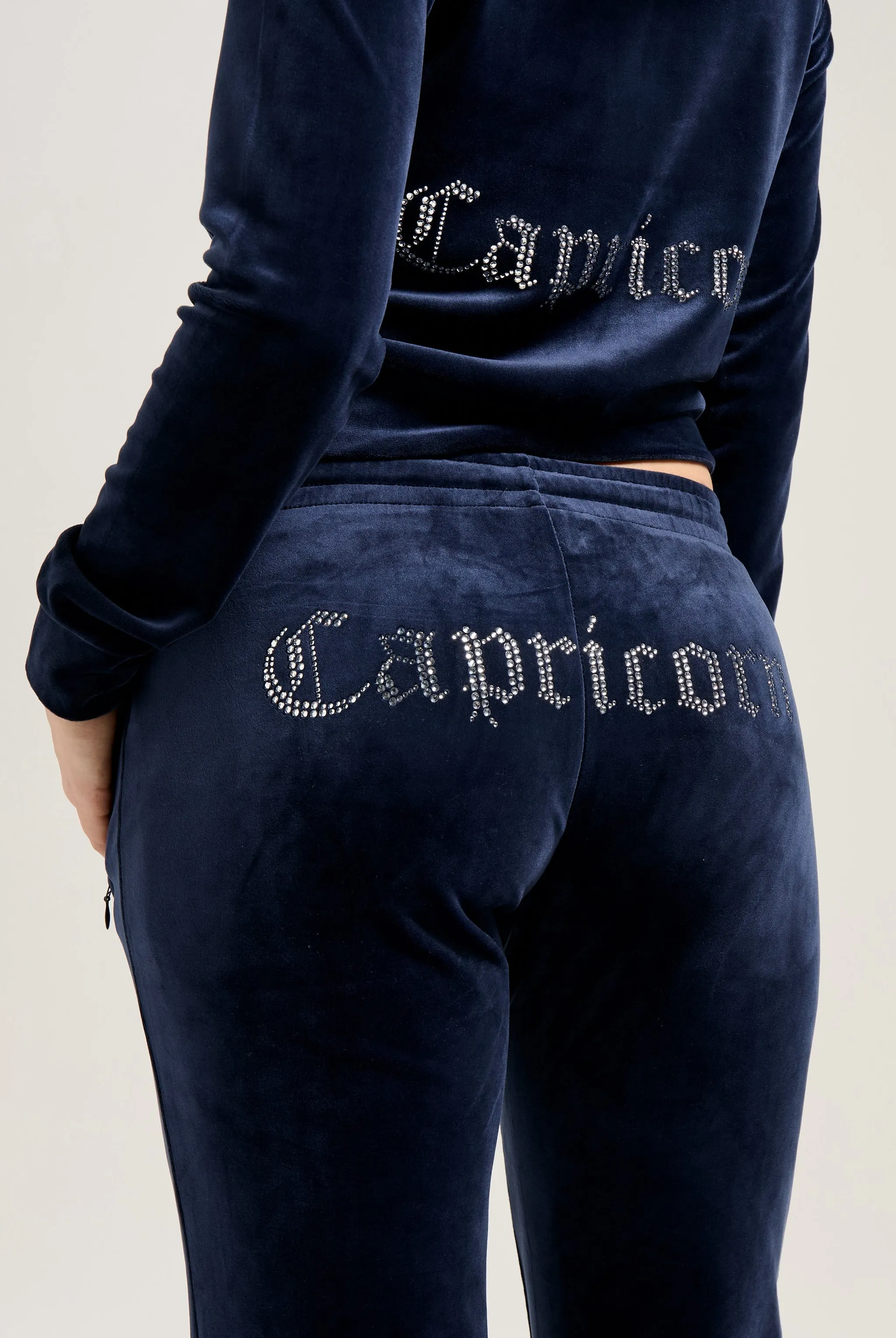 'CAPRICORN' NIGHT SKY VELOUR DIAMANTÉ TRACKSUIT BOTTOM