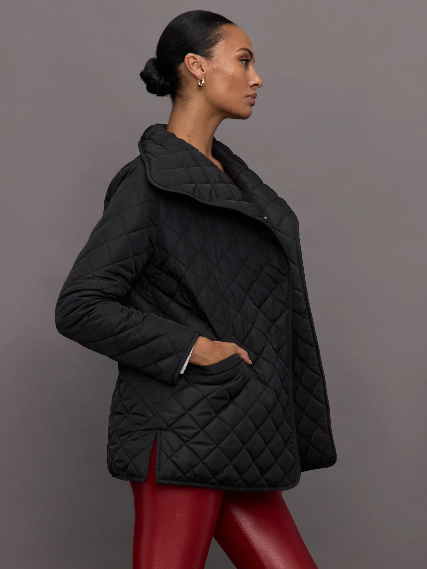 Carbon38 | Quilted Coat | Black