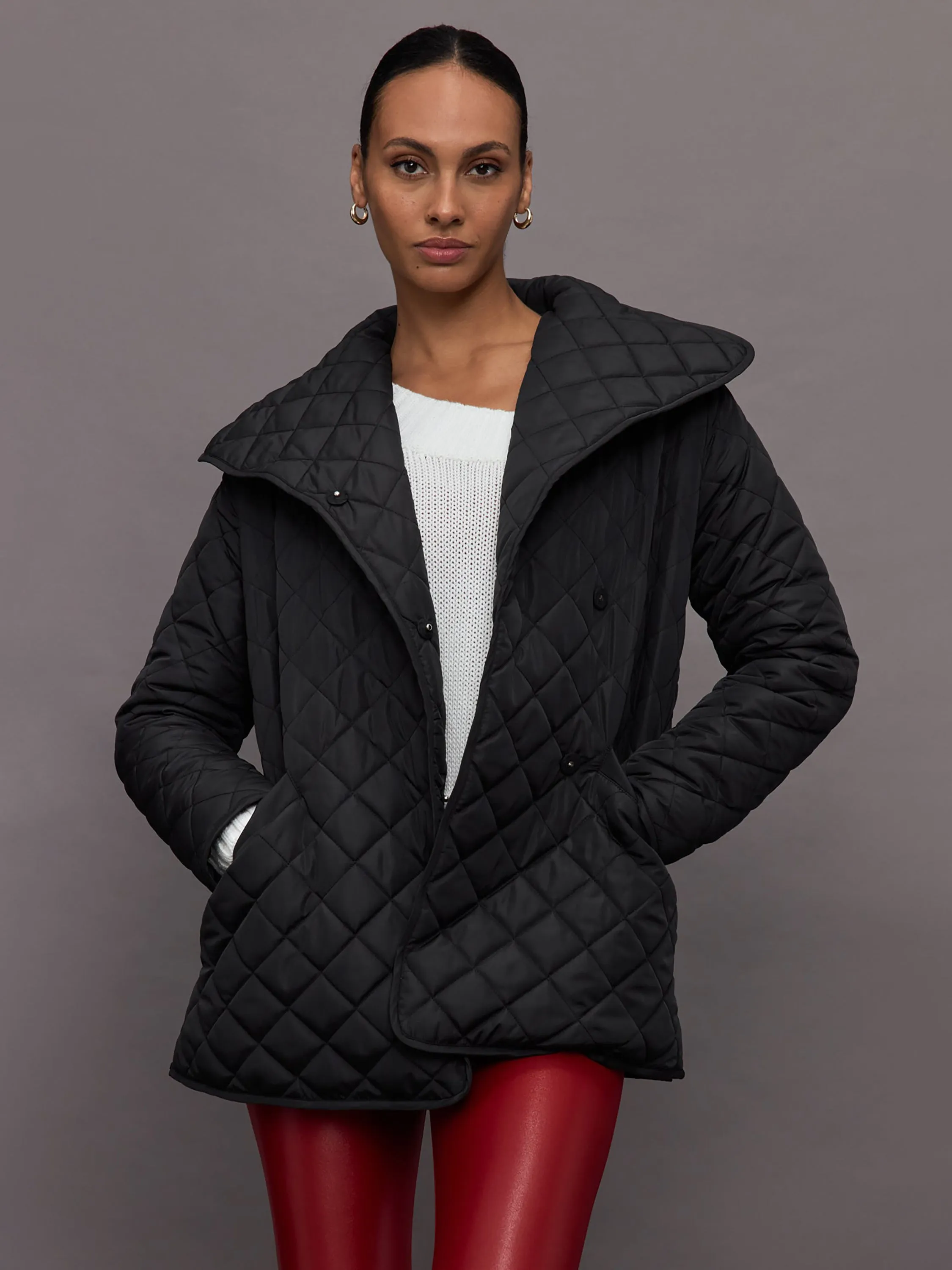 Carbon38 | Quilted Coat | Black