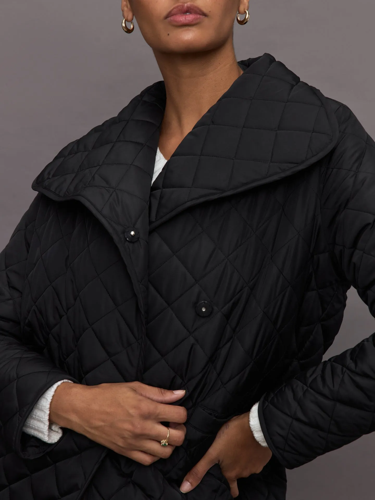 Carbon38 | Quilted Coat | Black