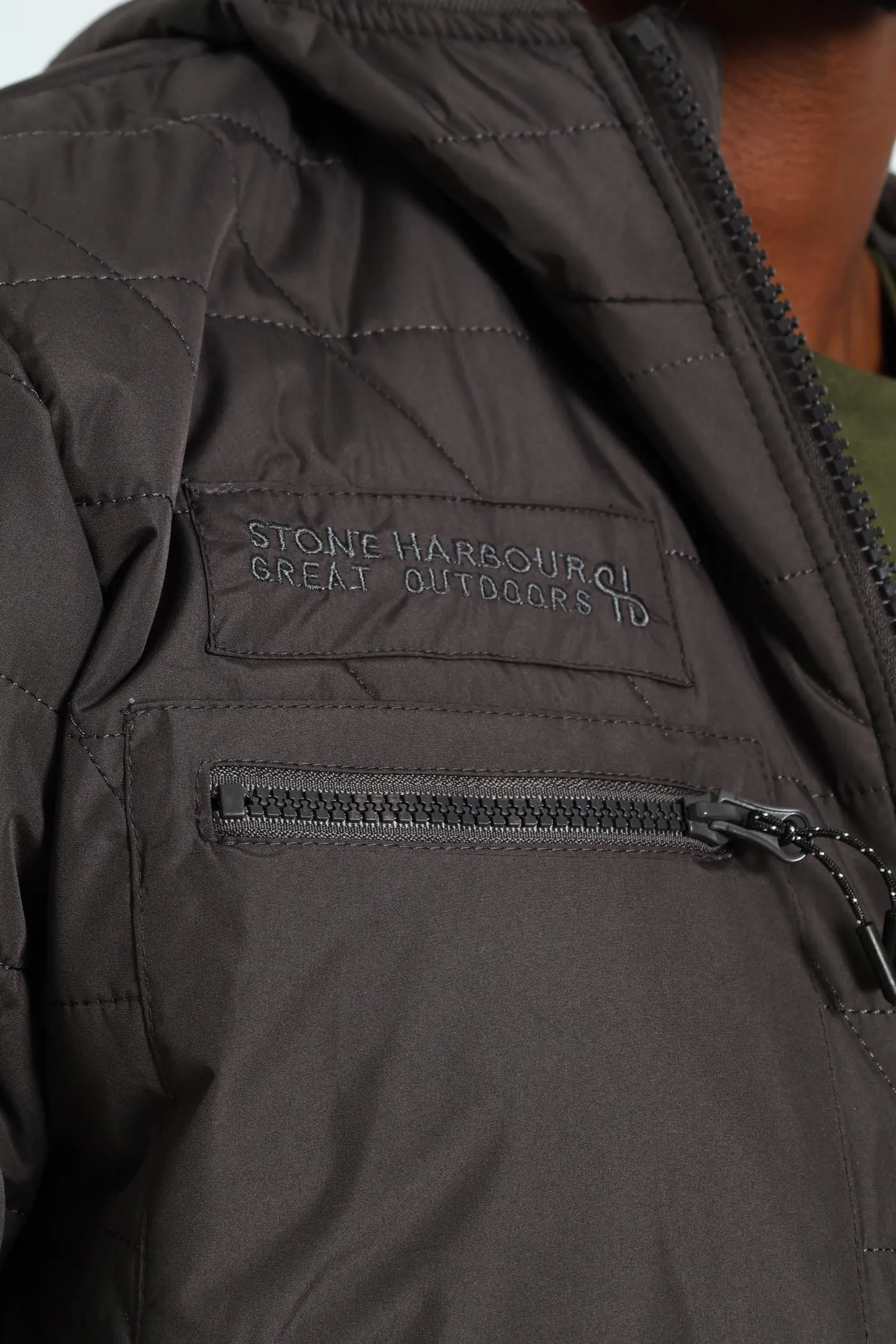 Charcoal Quilted Utility Jacket - Charcoal