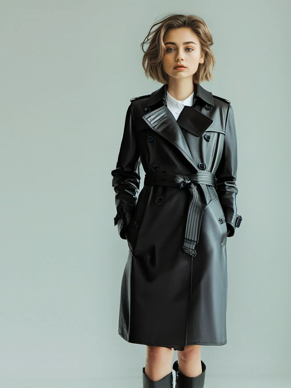 Charismatic Charm Leather Coat for Women