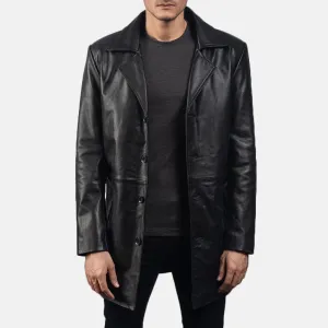 Classic Black Leather Coat