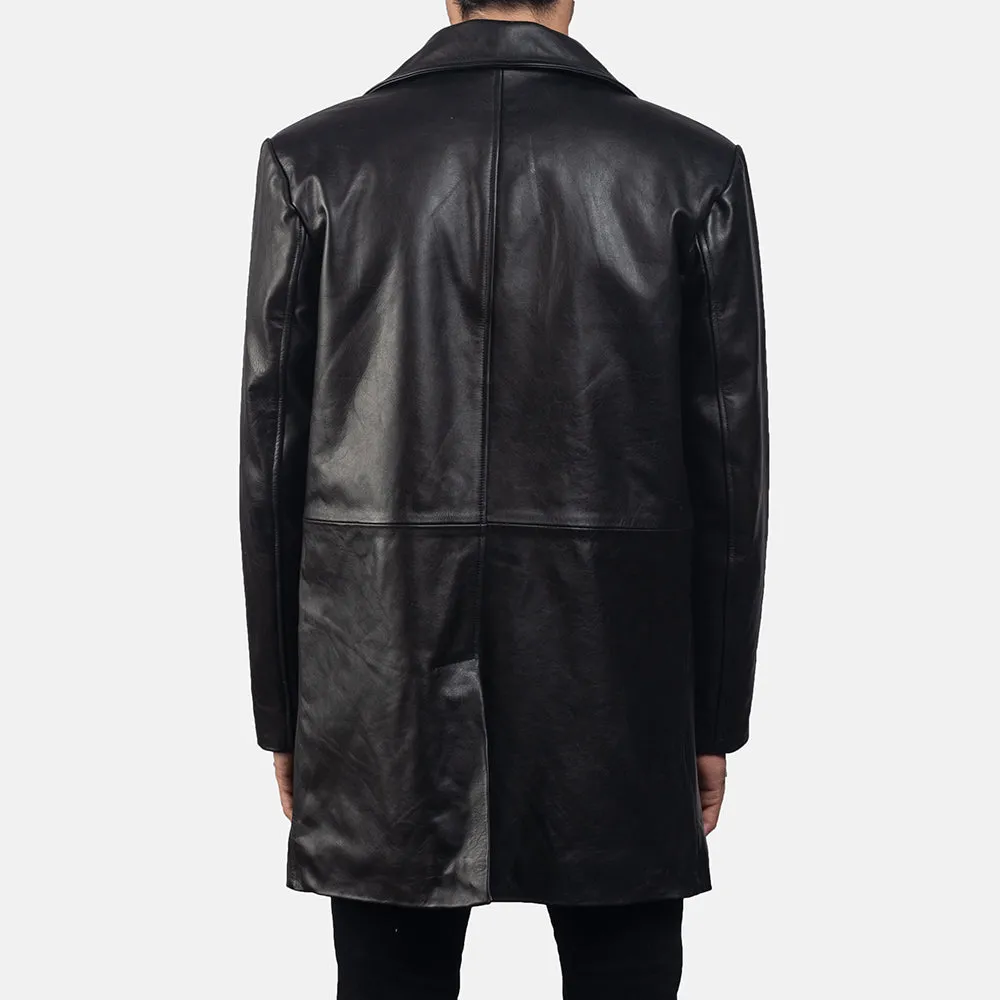 Classic Black Leather Coat