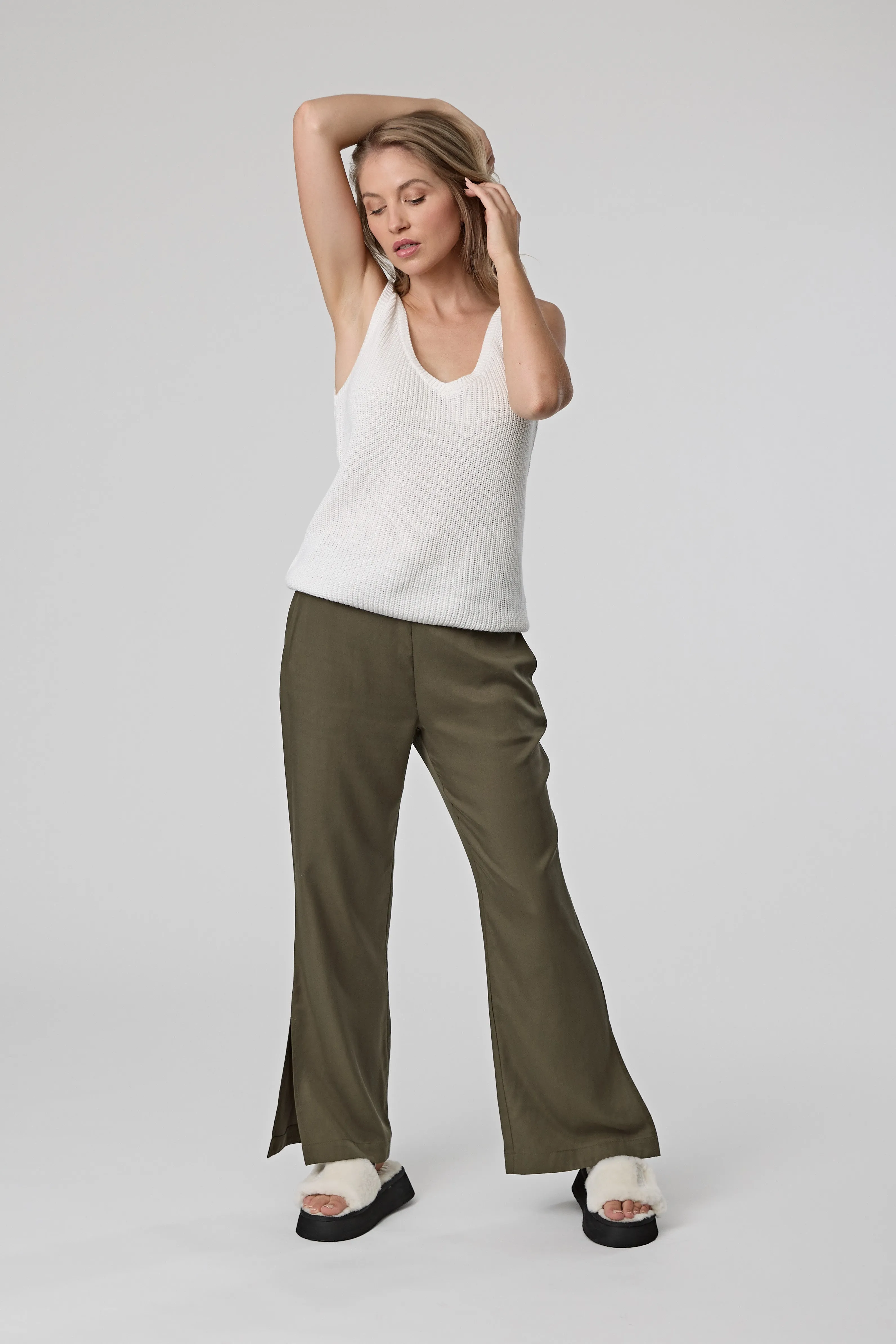Coast Wide Leg Pant - Olive