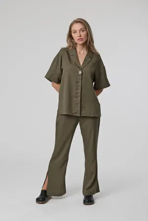 Coast Wide Leg Pant - Olive