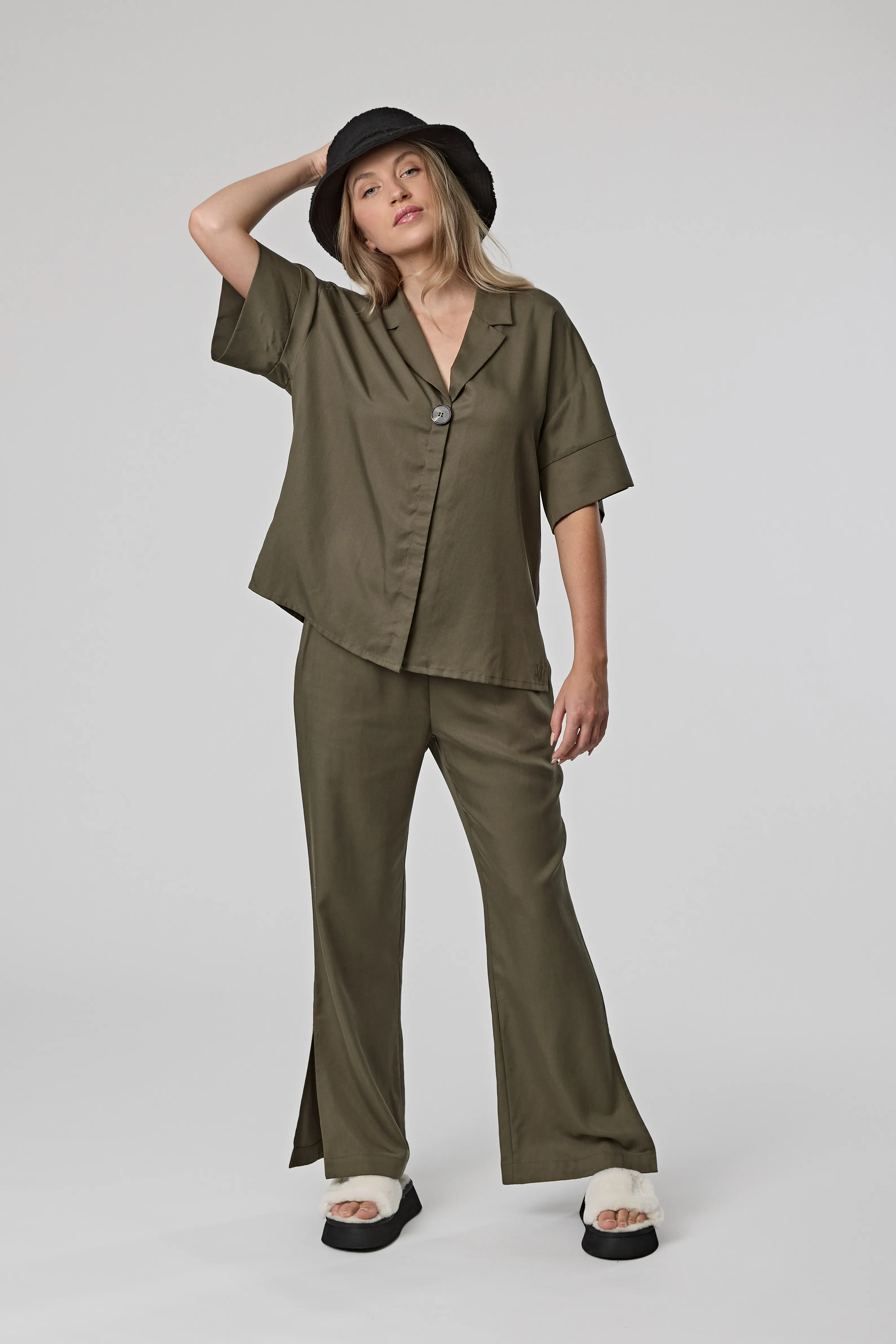 Coast Wide Leg Pant - Olive