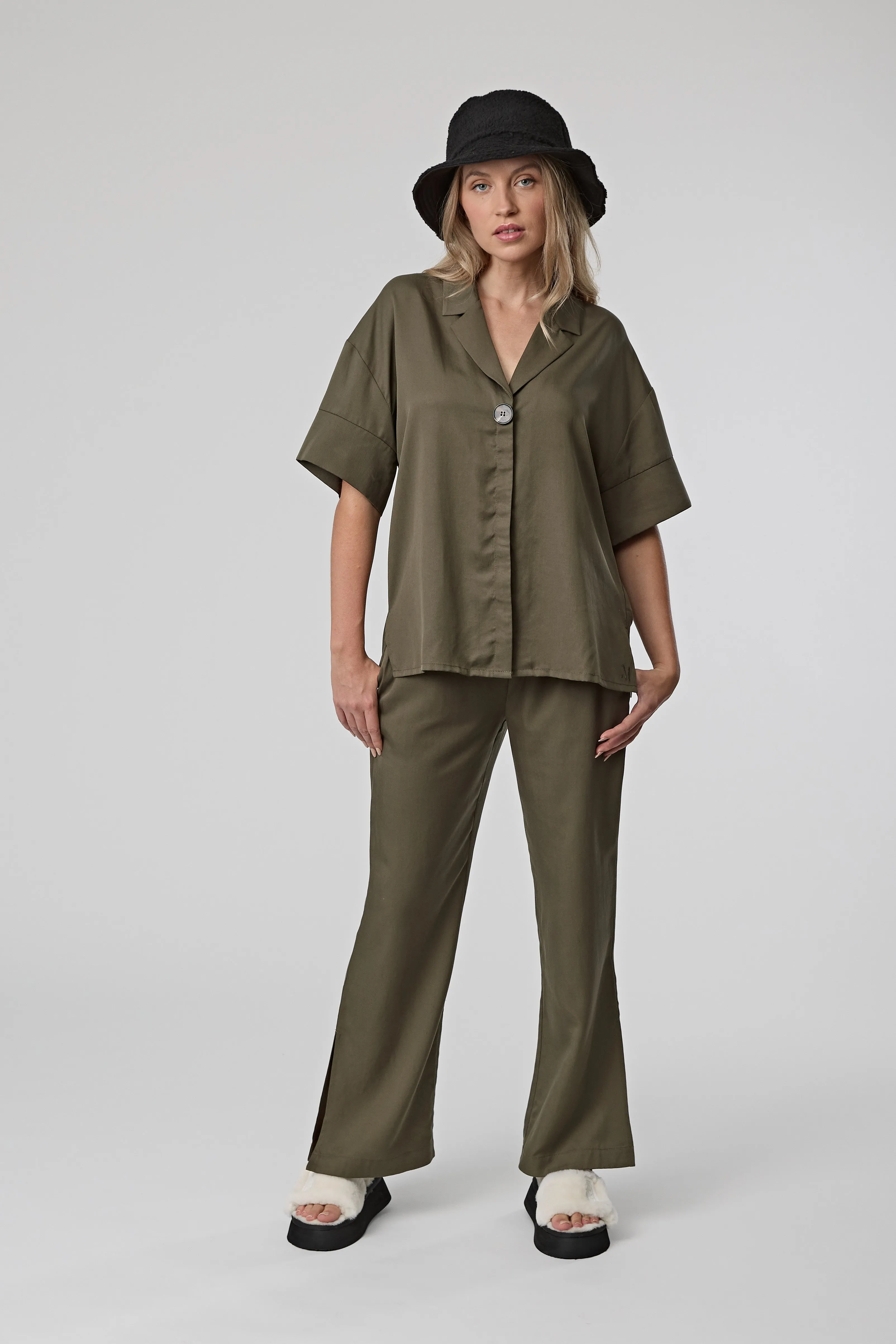 Coast Wide Leg Pant - Olive
